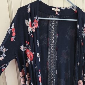 Maurices Floral Rayon Cardigan Womens